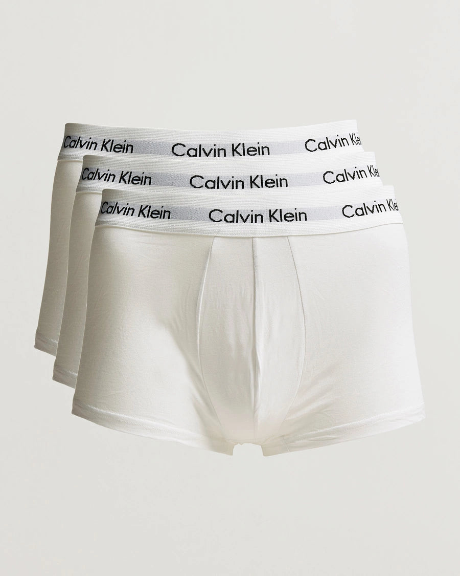 Calvin Klein White 3 Pack Cotton Stretch Trunks